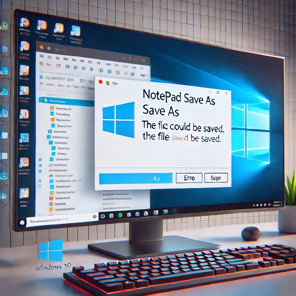 unable to save as notepad windows 10